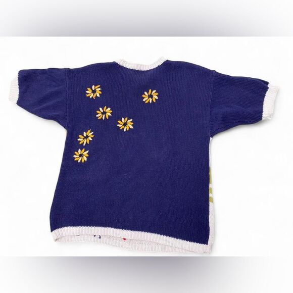 Cottagecore Novelty Vintage Farm Chunky Knit Cotton Blend Sweater - Picture 5 of 8